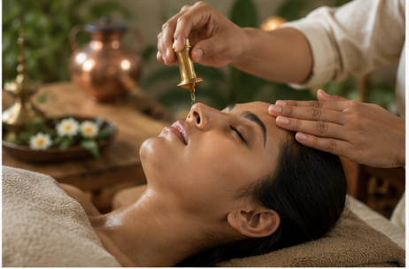 Nasya nasal herbal oil therapy